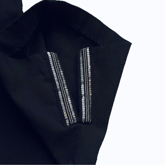 JM Collection Black Pull On Cropped Capri Rhinestone Pants Size Medium - Picture 5 of 7